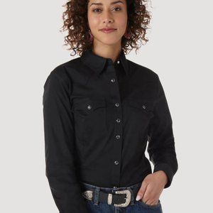 Wrangler Black Long Sleeve Button Down
